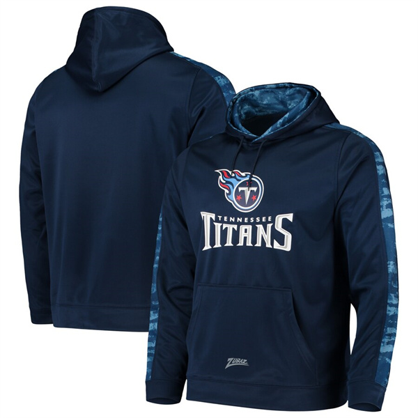 Men's Navy Tennessee Titans Zubaz  Tonal Oxide Pullover Hoodie
